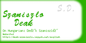 szaniszlo deak business card